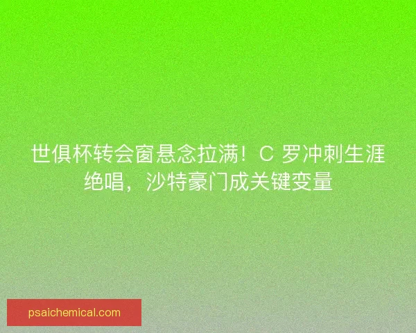 世俱杯转会窗悬念拉满！C 罗冲刺生涯绝唱，沙特豪门成关键变量