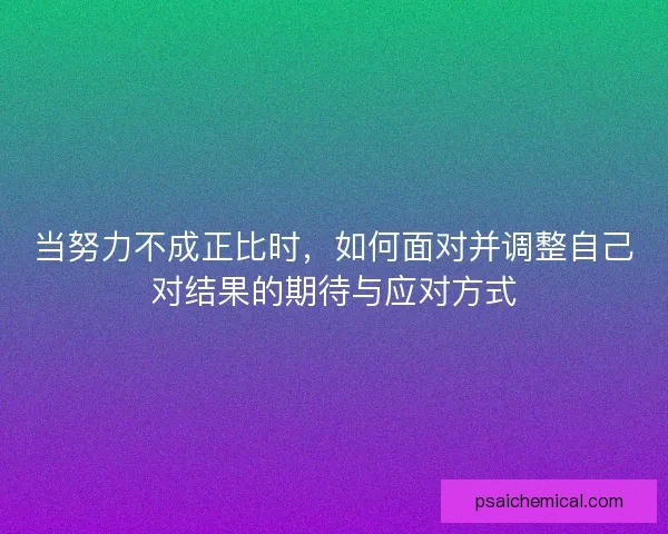 当努力不成正比时,如何面对并调整自己对结果的期待与应对方式 当努力不成正比时,如何面对并调整自己对结果的期待与应对方式