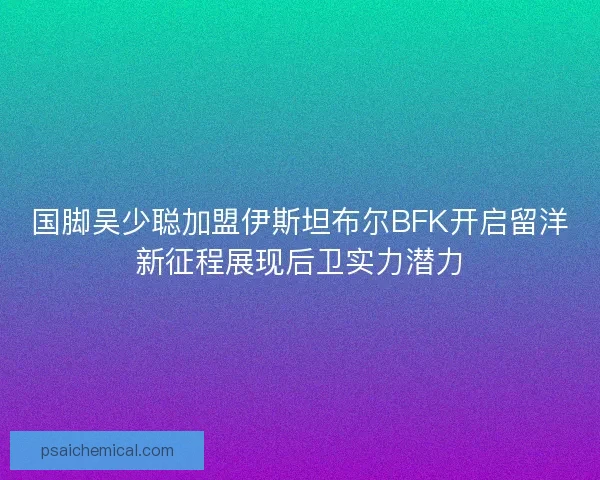 国脚吴少聪加盟伊斯坦布尔BFK开启留洋新征程展现后卫实力潜力 国脚吴少聪加盟伊斯坦布尔BFK开启留洋新征程展现后卫实力潜力