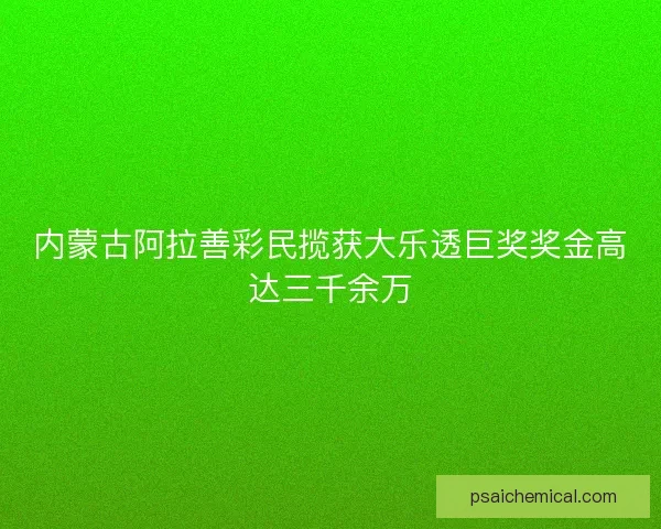 内蒙古阿拉善彩民揽获大乐透巨奖奖金高达三千余万 内蒙古阿拉善彩民揽获大乐透巨奖奖金高达三千余万